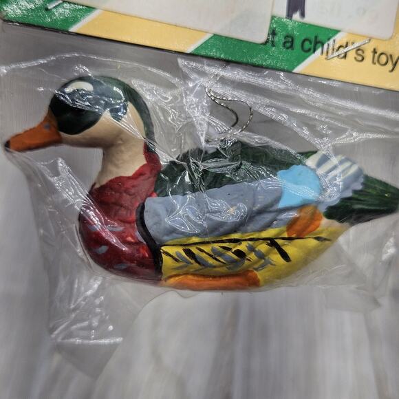 Vintage 1986 Duck Ornament Pair Hand Painted Christmas Decoration‎ Seasonal Lot - Picture 3 of 6